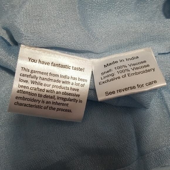 NWT ROCOCO SAND Georgette Tunic Mini Dress In Blue - Picture 11 of 13